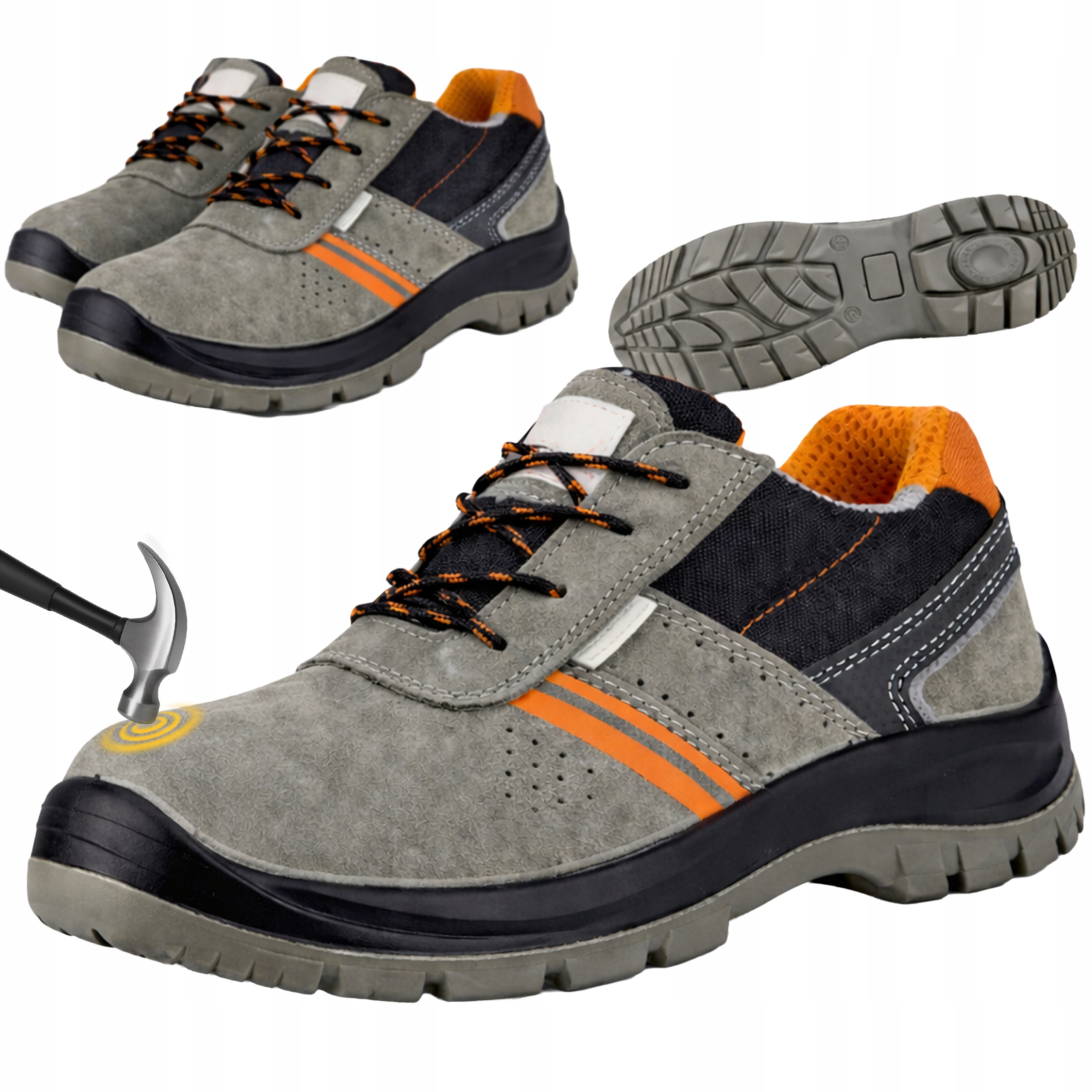 Buty robocze męskie Lekkie Z Podnoskiem Oddychające amortyzujące