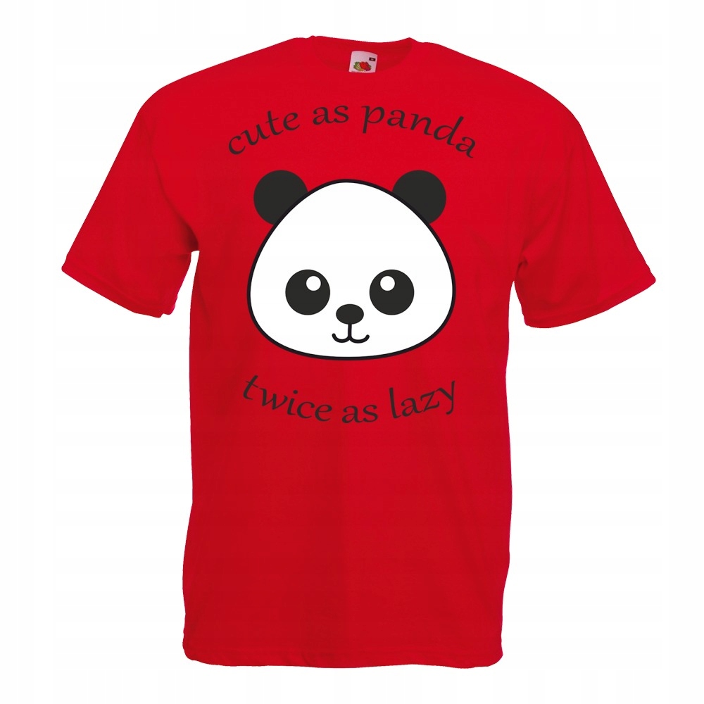 

Koszulka zabawna panda prezent L czerwona