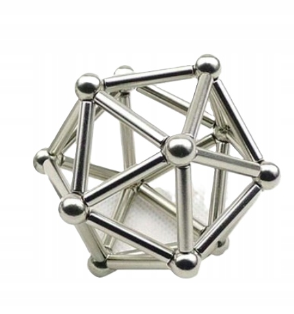 KLOCKI MAGNETYCZNE Srebrne NeoCube 8 mm 63 el. Wiek dziecka 6 lat +