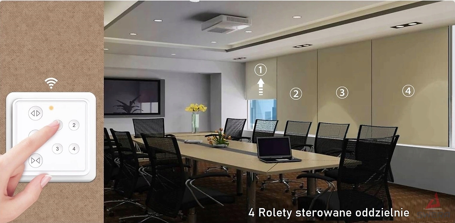 PILOT ROLET 4 KANAŁOWY MOCOWANIE ŚCIANA RF 868 MHz Marka LoraTap