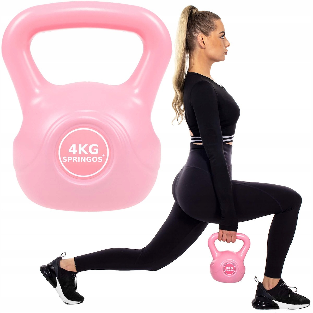 

Kettlebell Odważnik Hantla 4kg Kula Hantel Różowy