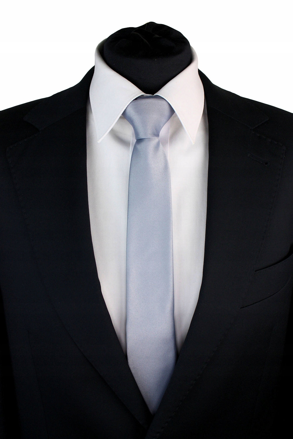 

Krawat Męski Wąski Gładki Slim Śledź Szary Stalowy