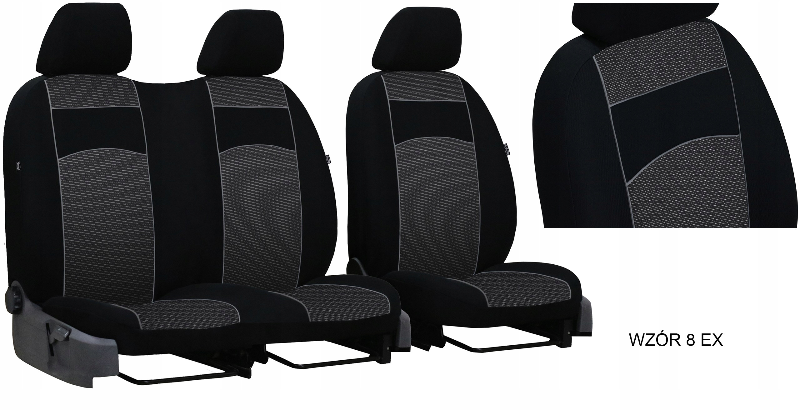 POKROWCE MIAROWE VIP NA FOTELE FORD TRANSIT 3 2+1 Producent Pok-ter