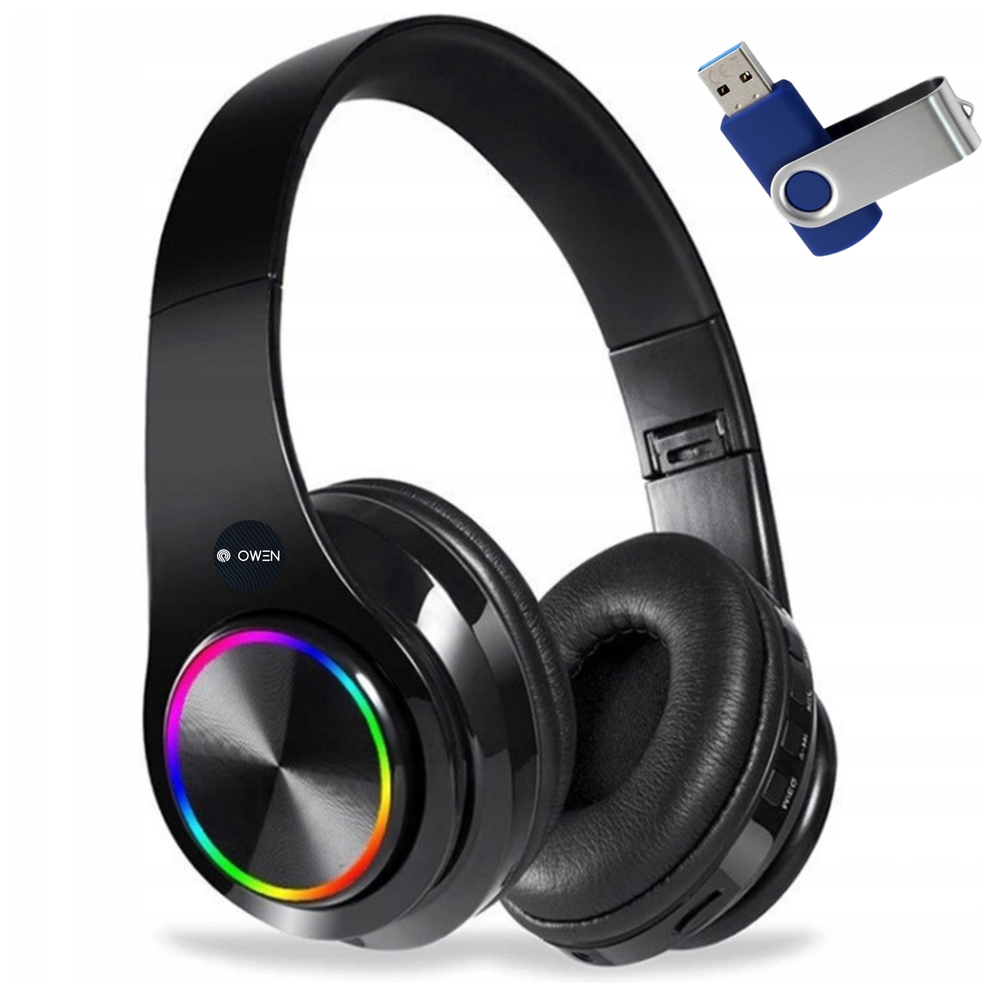 SŁUCHAWKI BEZPRZEWODOWE BLUETOOTH MIKROFON RGB GAMINGOWE dla GRACZY GRACZA
