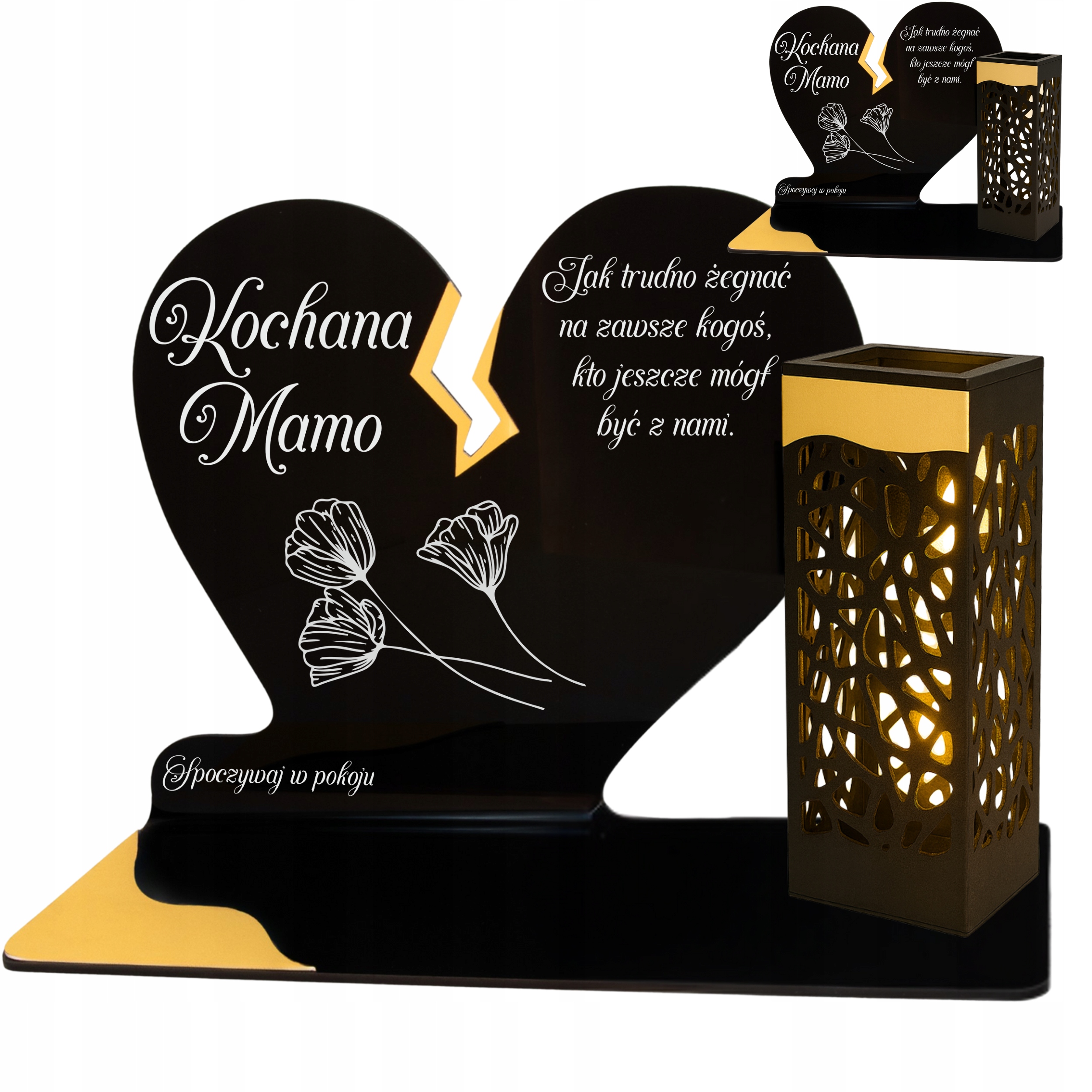 Hřbitovní Svíčka Pro Maminku Led Na Hrob Hřbitov Solární Lampička Náhrobní Zlatá