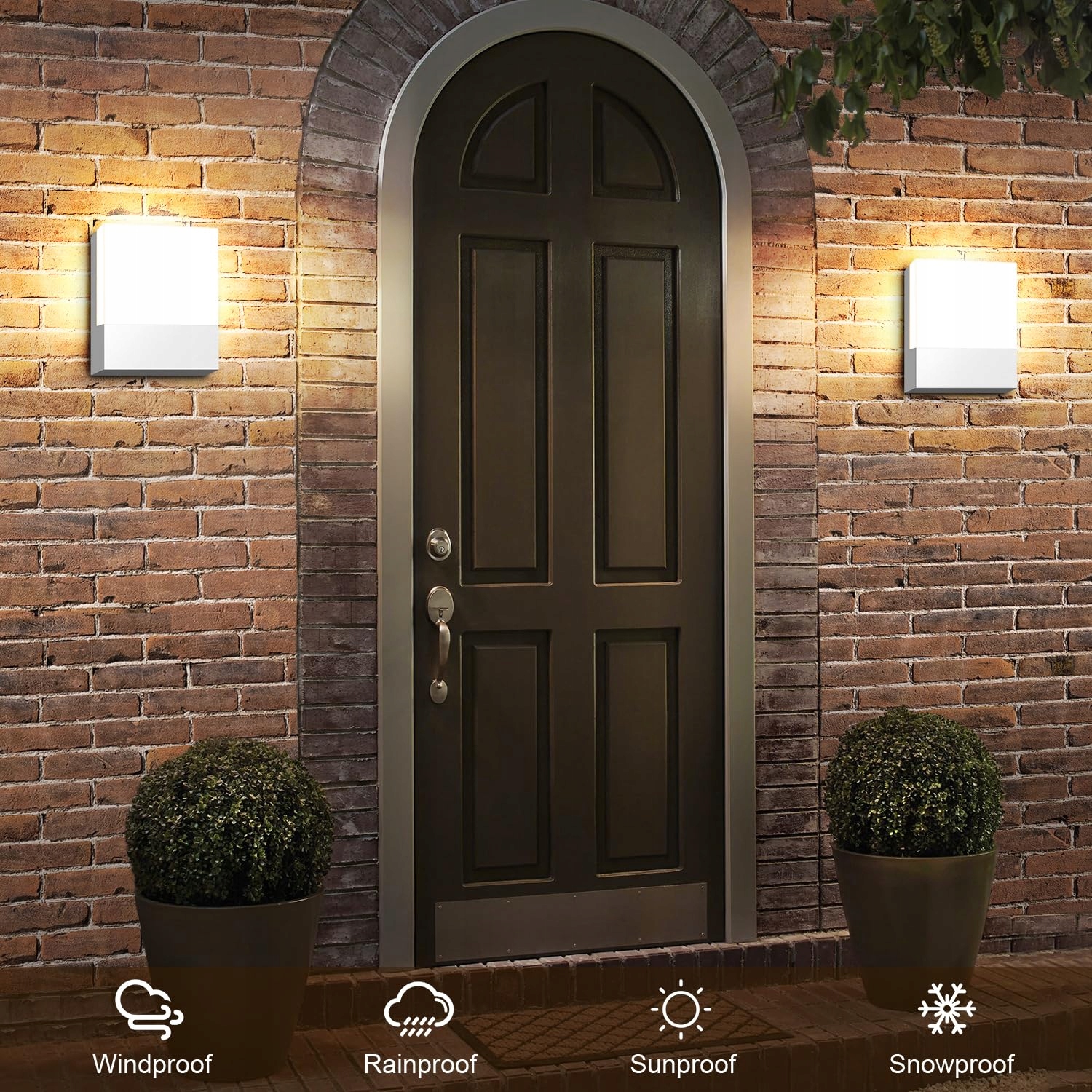 KINGWEN 2 Sztuki LED Lampy Ścienne Wewnętrzne Zewnętrzne 15W IP65 — miniatura 6