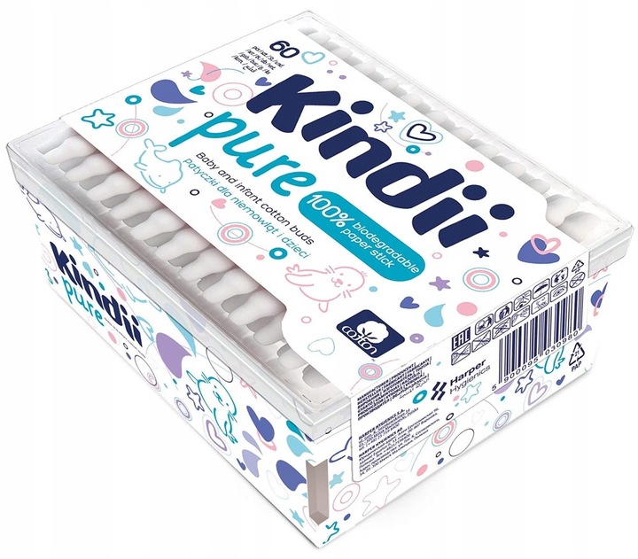 Kindii Pure Patyczki higieniczne biodegradowalne