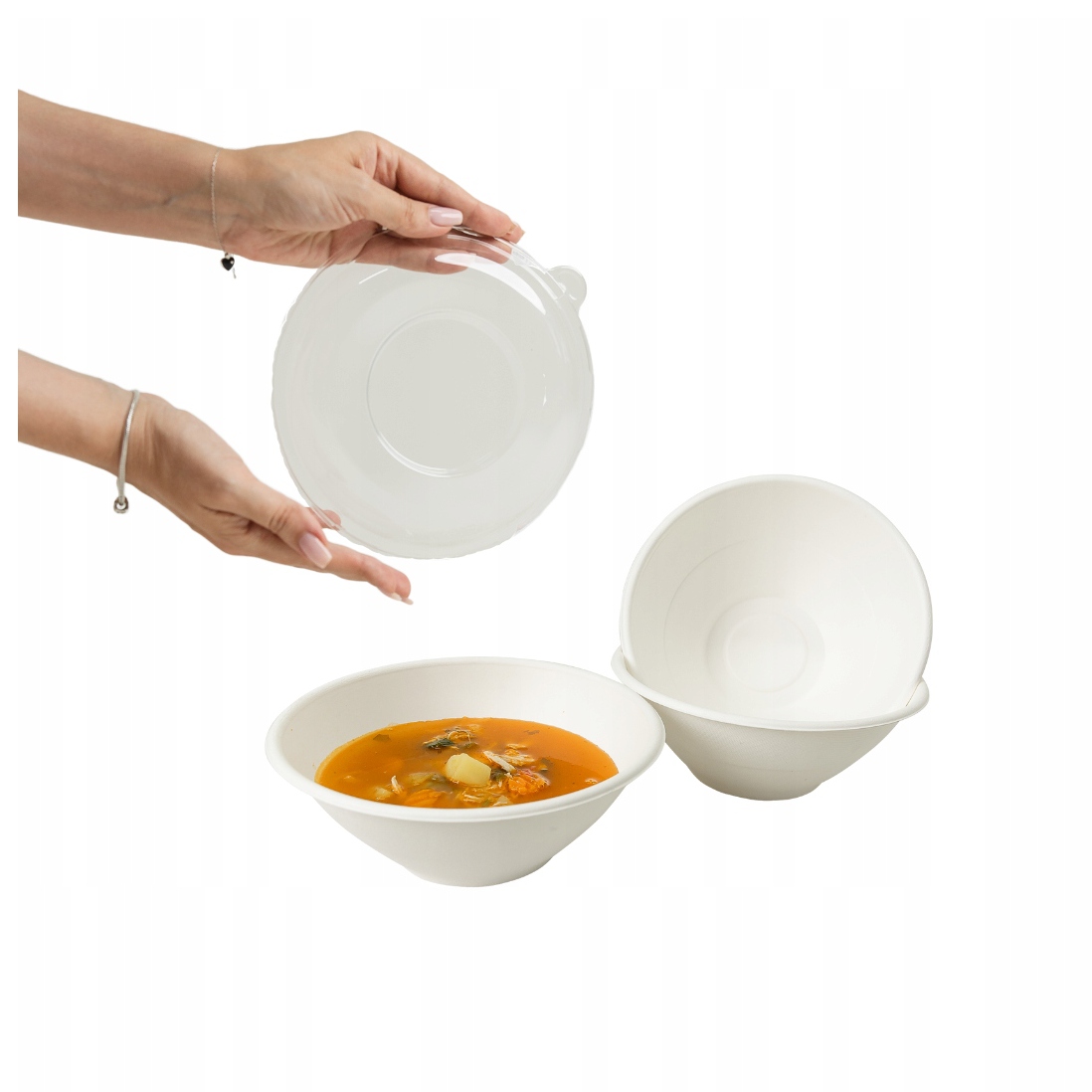 Jednorazová Miska z trstiny S Pokryvom 700 ml 500ks