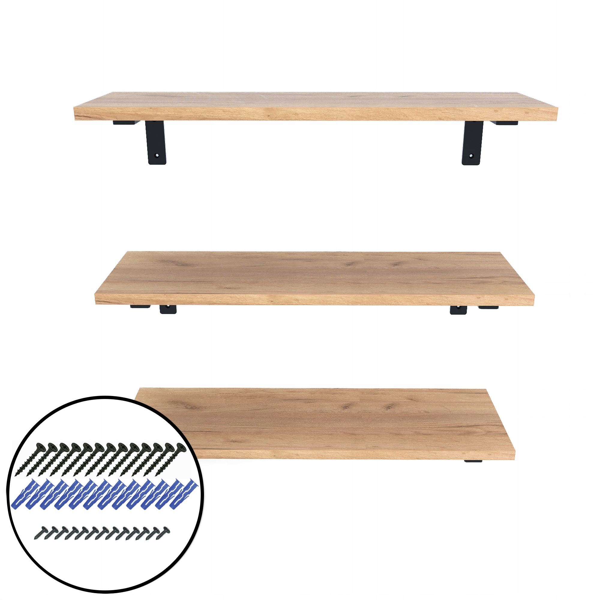 

Półki wiszące ścienne na książki 65CM Craft Złoty