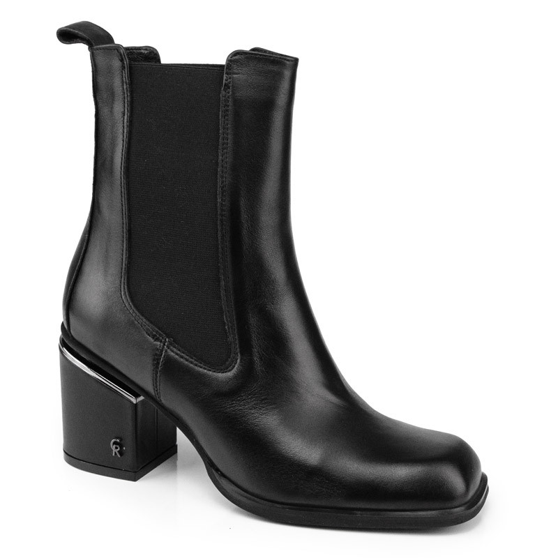 černé kotníkové boty na podpatku Carinii 37, kožené, nádherné dámské boty