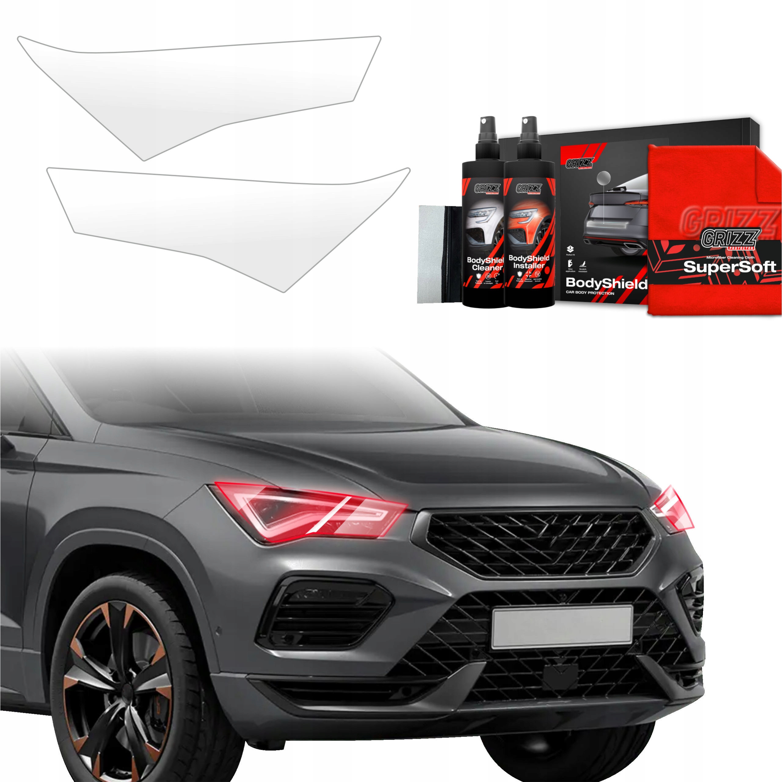2v1 Fólie Ppf dýha na lampy pro Cupra Ateca (2020-2025) Grizz