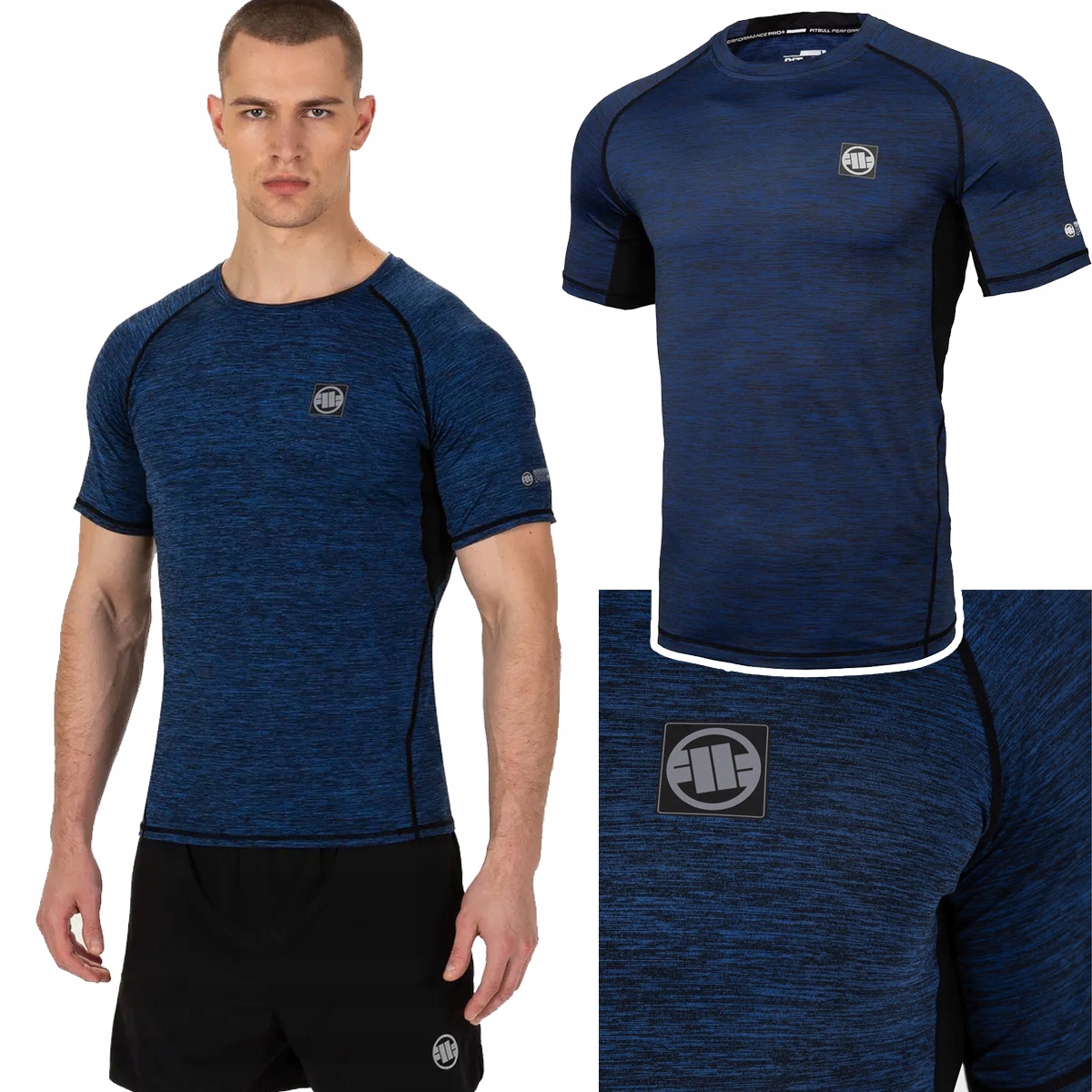 Rashguard Koszulka męska Pit Bull Performance New Logo Niebieska r. S