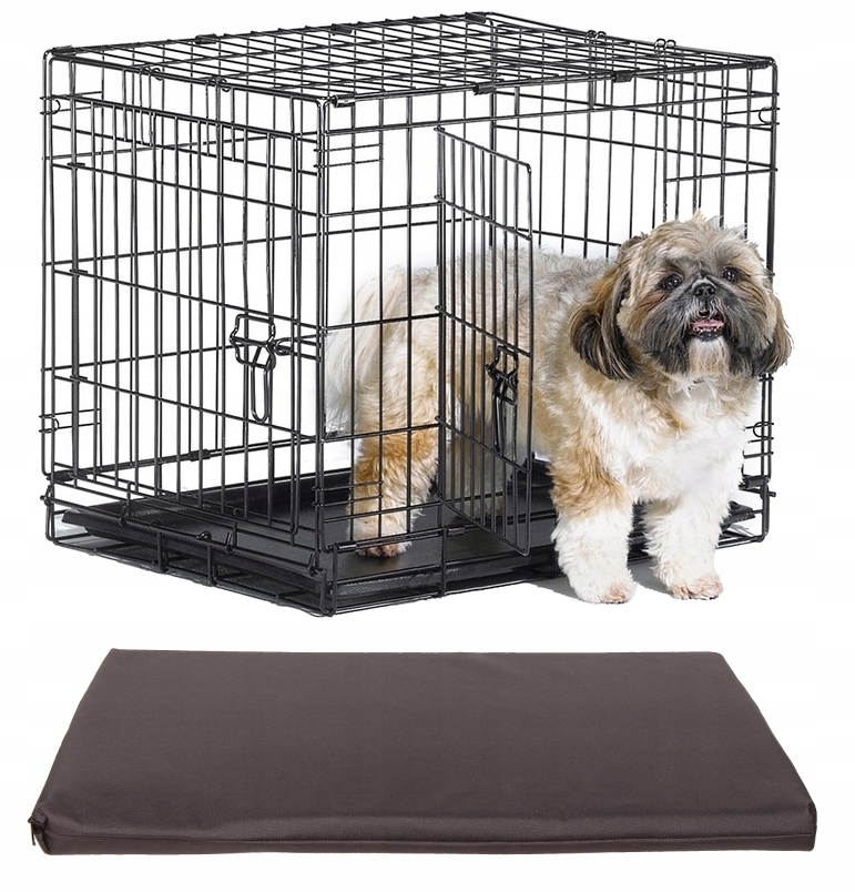 Metalowa Klatka Kennelowa dla Psa Kota M Legowisko z kodury 60x45x53cm