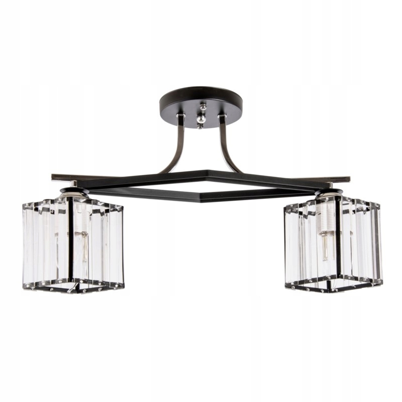 Symetrická jemná lampa Venti s čiernymi kovovými upevneniami, vhodná do domácnosti aj kancelárie