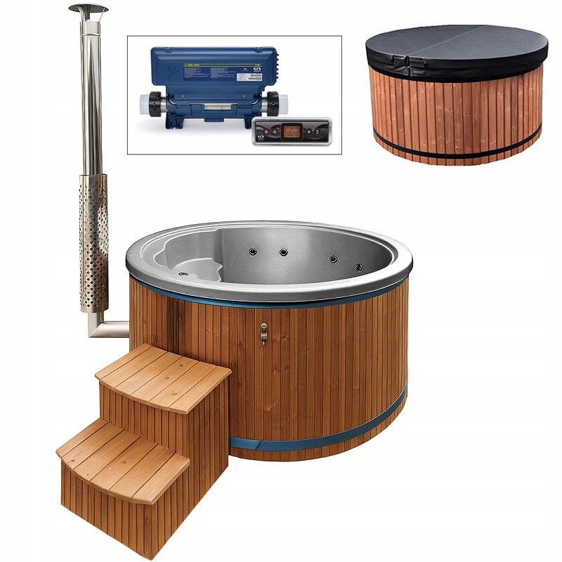 Balia Spa Oasis Hybrid 4-místná 200 cm 8 trysek Balboa Akryl Šedá Perla