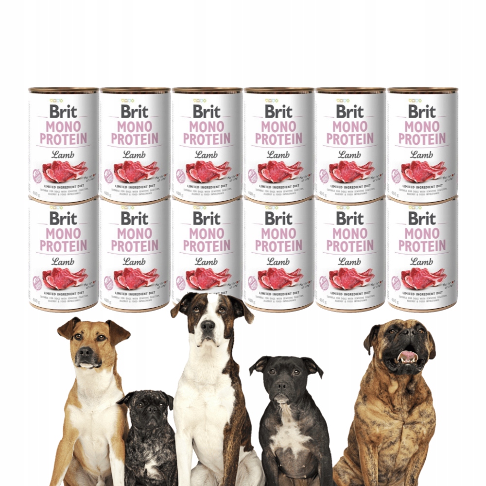 Levně Vlhké Krmivo pro psy Brit Care Mono Protein s jehněčím masem 400 g*12 Ks
