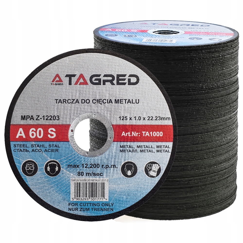 

Tarcze Do Cięcia Metalu 125x1 Tagred TA1000 100szt