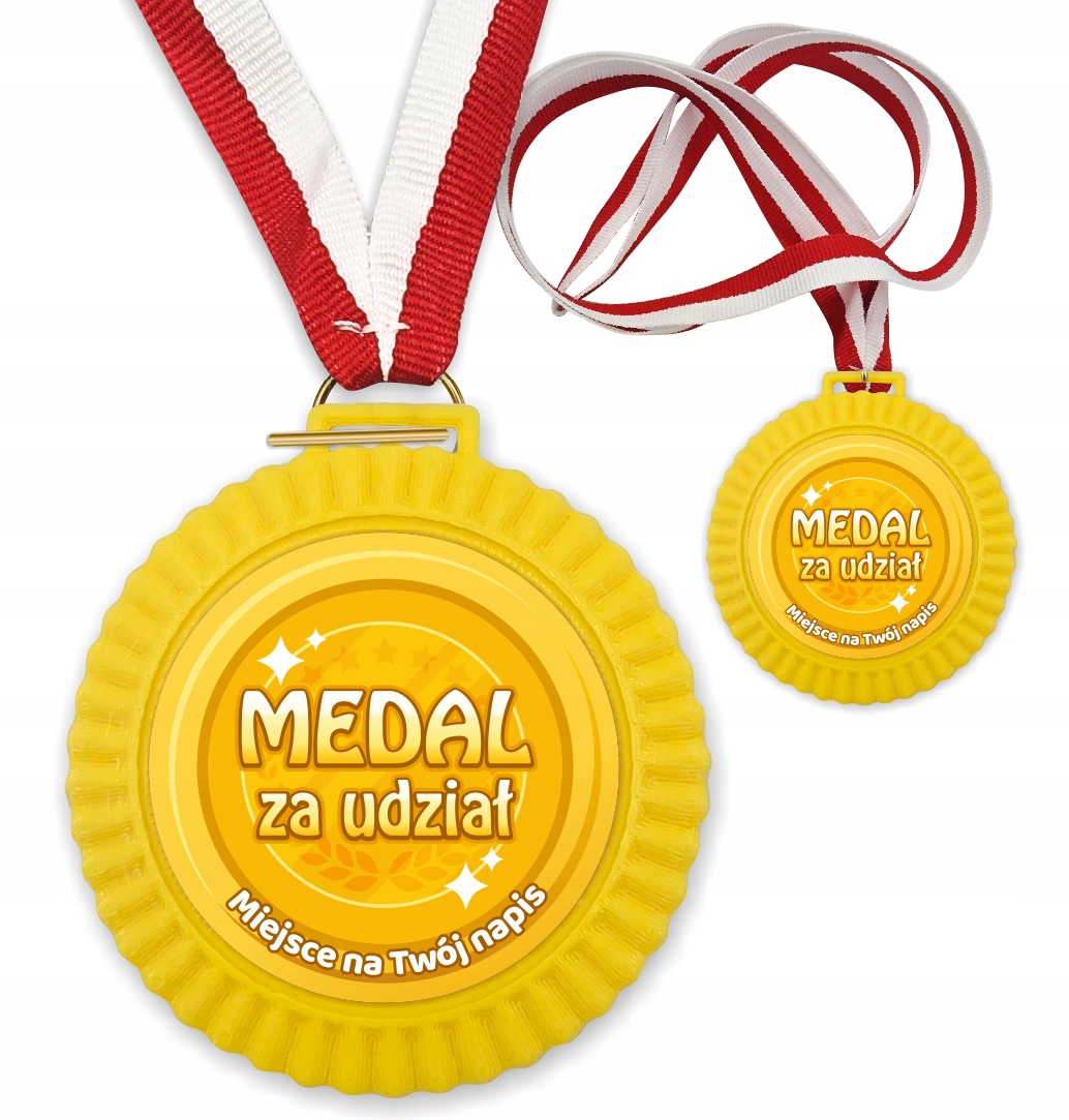 Medal 3D Za Udział uniwersalny (+ tasiemka własny napis)