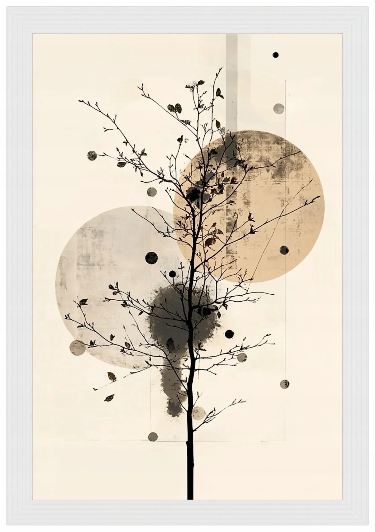 Plakát Rámeček Dřevo Grafika Geometrie Dřevo Zen Natura Béžová Hnědá 62x93