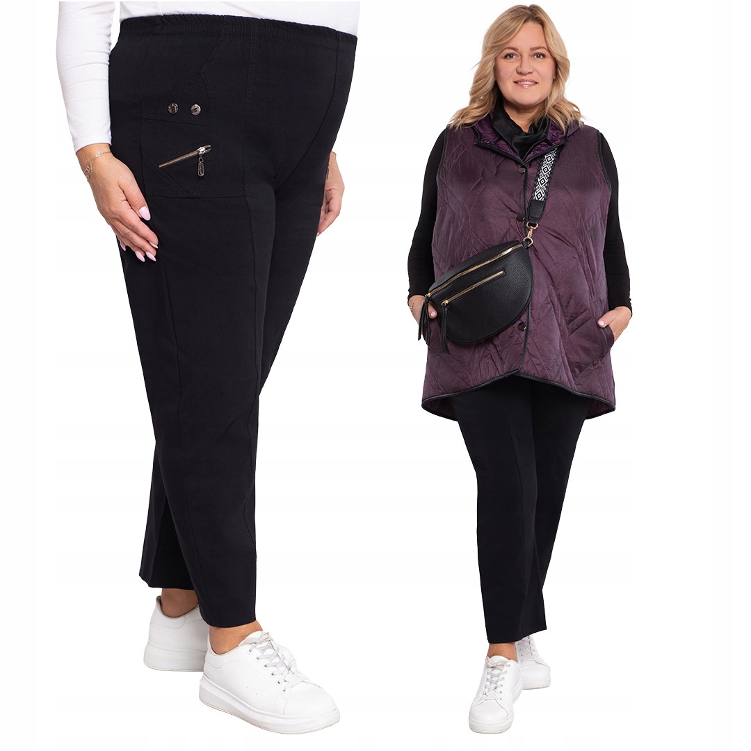 Elastické kalhoty v černé barvě 54