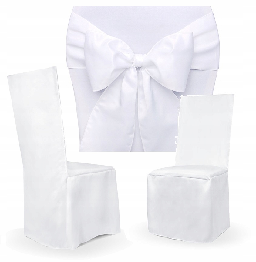 

Pokrowiec z kokardą na krzesło komunię ślub wesele