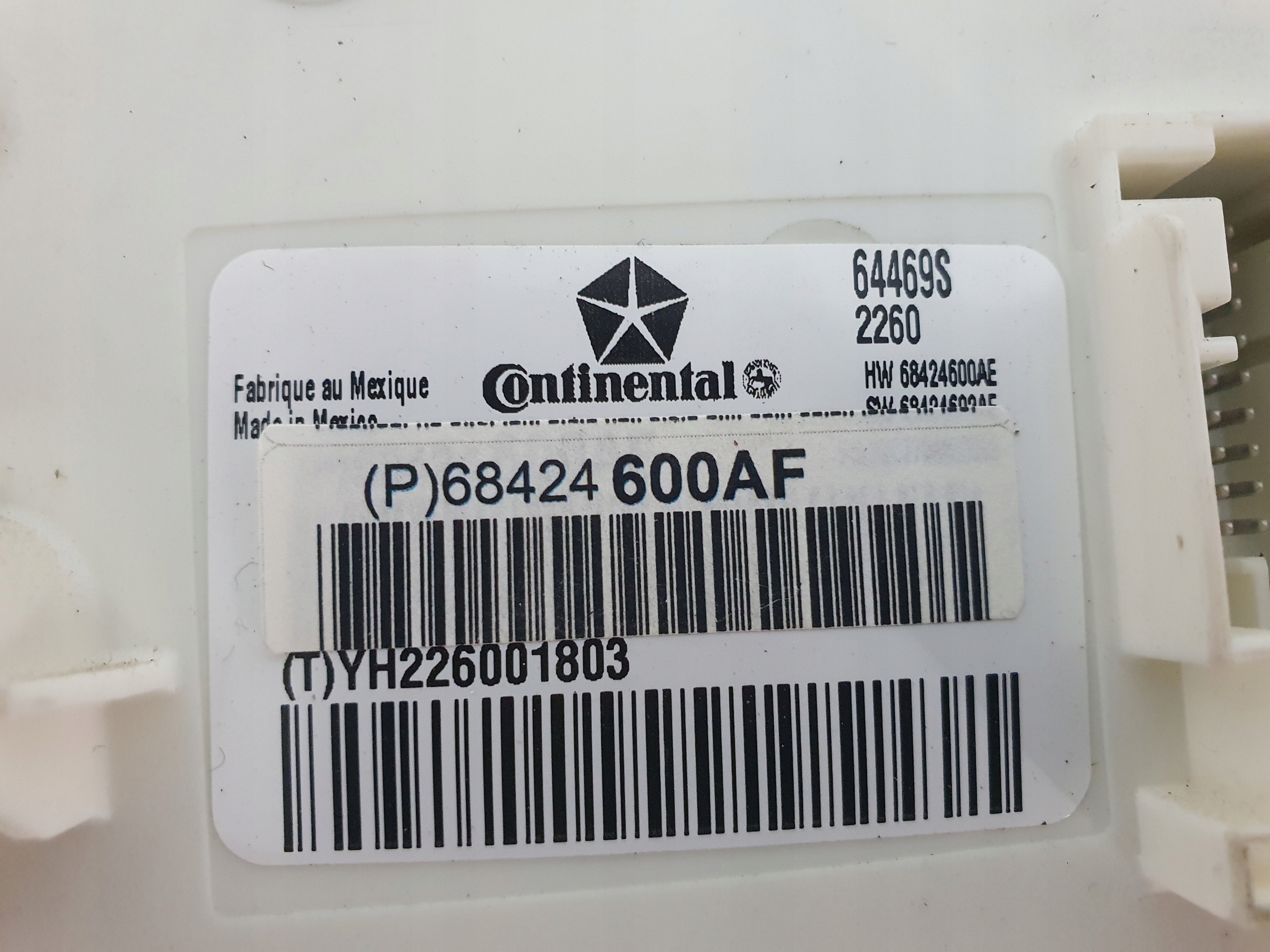 CHRYSLER PACIFICA II 16- comfort control unit BCM control unit 68424600AF