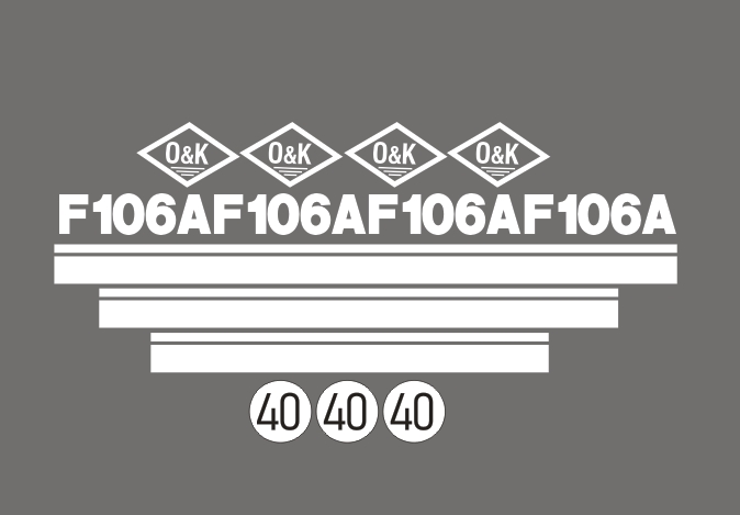 Samolepky s nálepkou O&k F106A