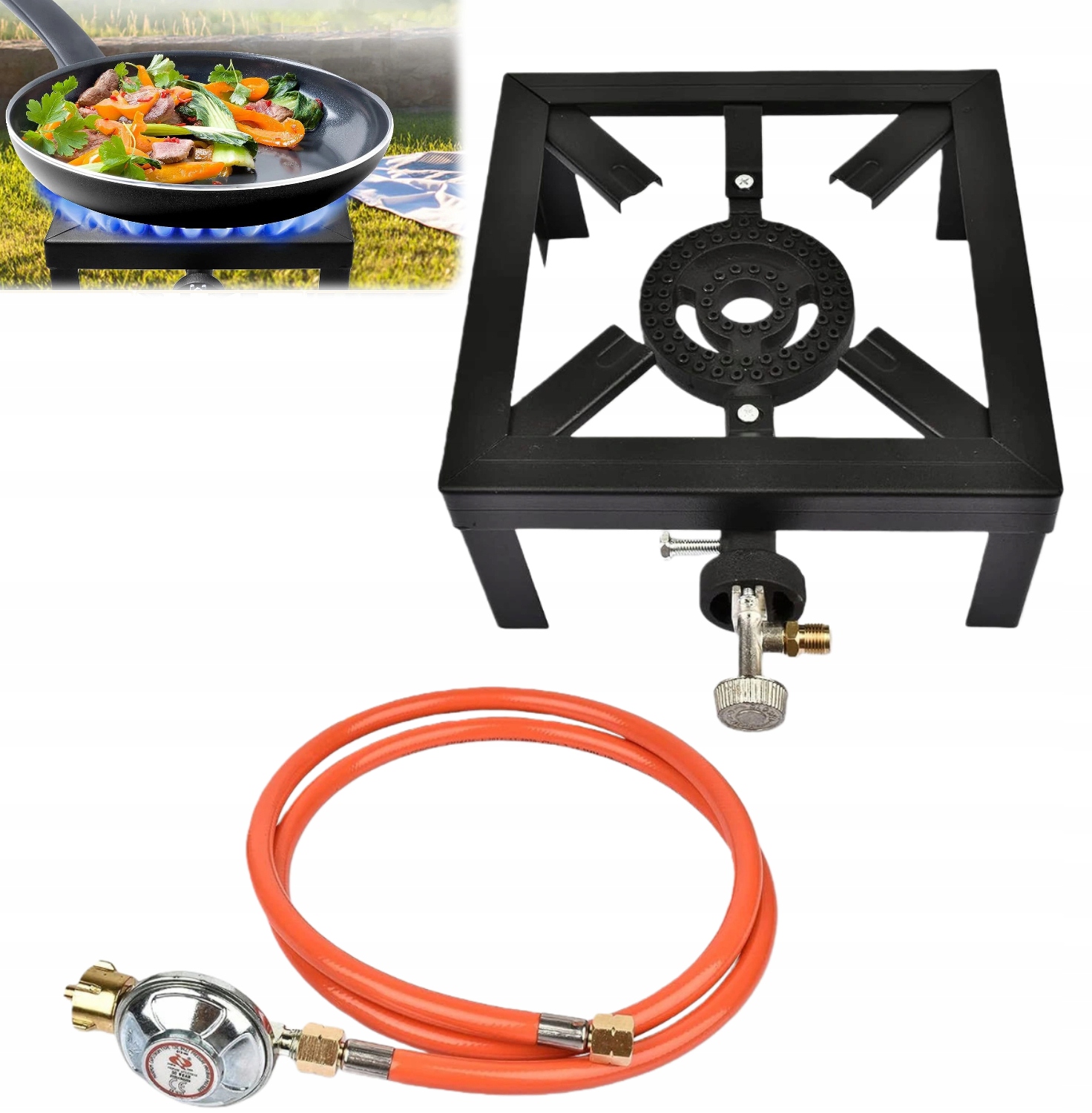 Plynová Stolička 8 Kw litinový Hořák Kuchenka sada reduktorů