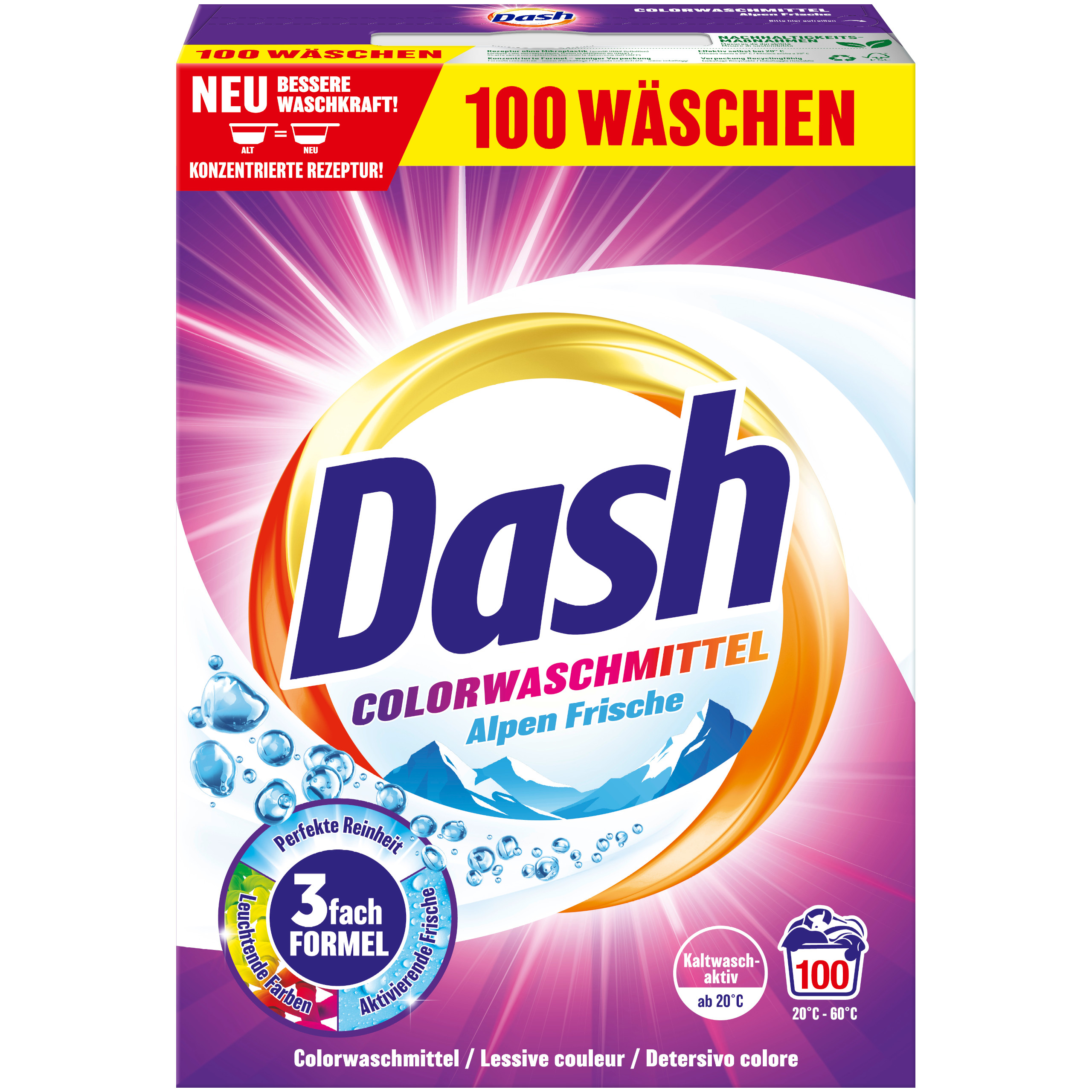 Levně Prášek na praní barvy Dash Color 100 praní 5 kg