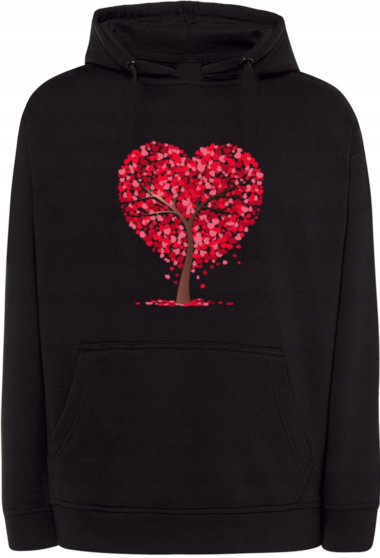 Valentýnská Mikina s potiskem Srdce Strom vel. 3XL