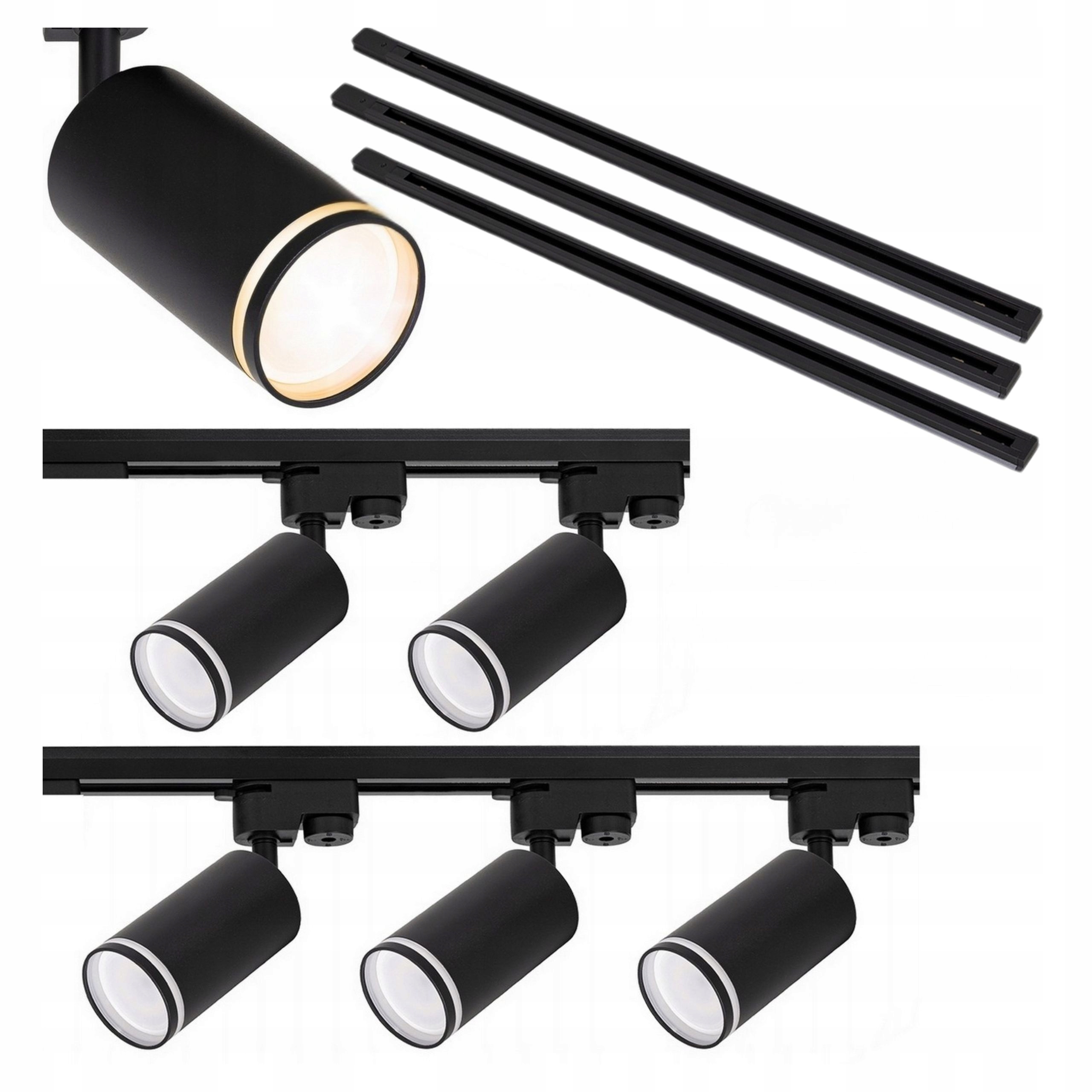 Osvětlení kolejnic 3x 1 m 5 x lampa GU10 lišta kolejnicový reflektor 3 m