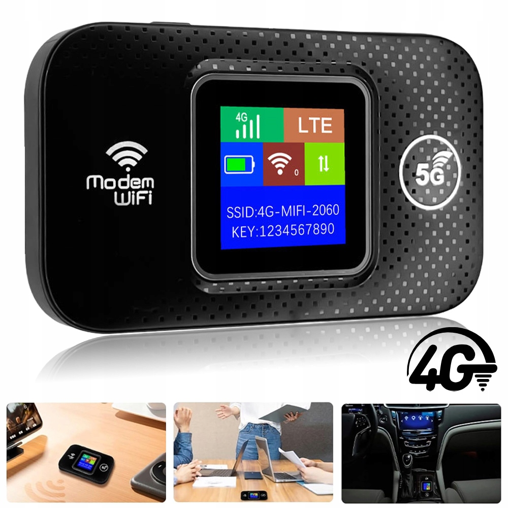 Przenośny Mobilny Modem Ruter Na Karte Sim Lte 4G Wifi 150MBPS 3000MAH