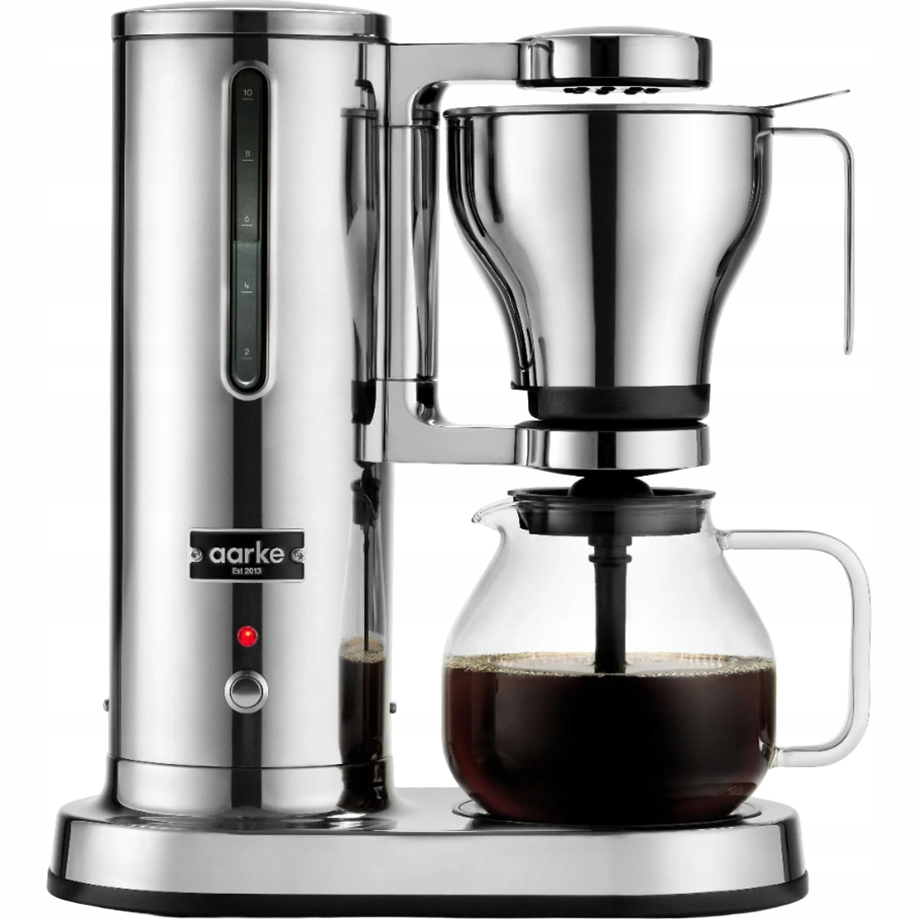 aarke Překapávač na kávu – ocelový design stříbrný lesklý