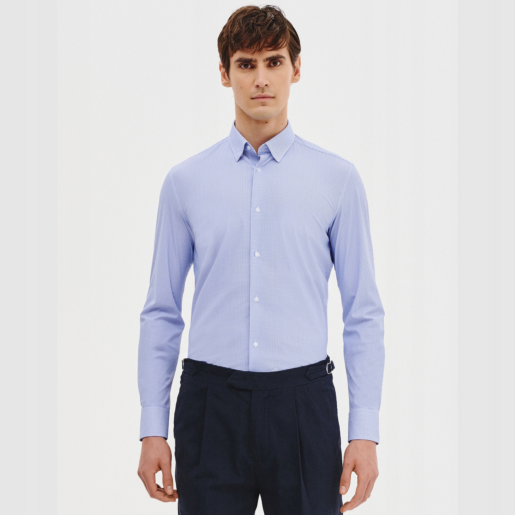 Modrá pánská košile ve vzoru pepitky Pako Lorente vel XL