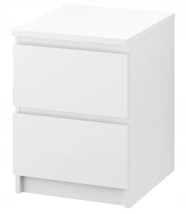 BIAŁA SZAFKA NOCNA KOMODA 2 SZUFLADY