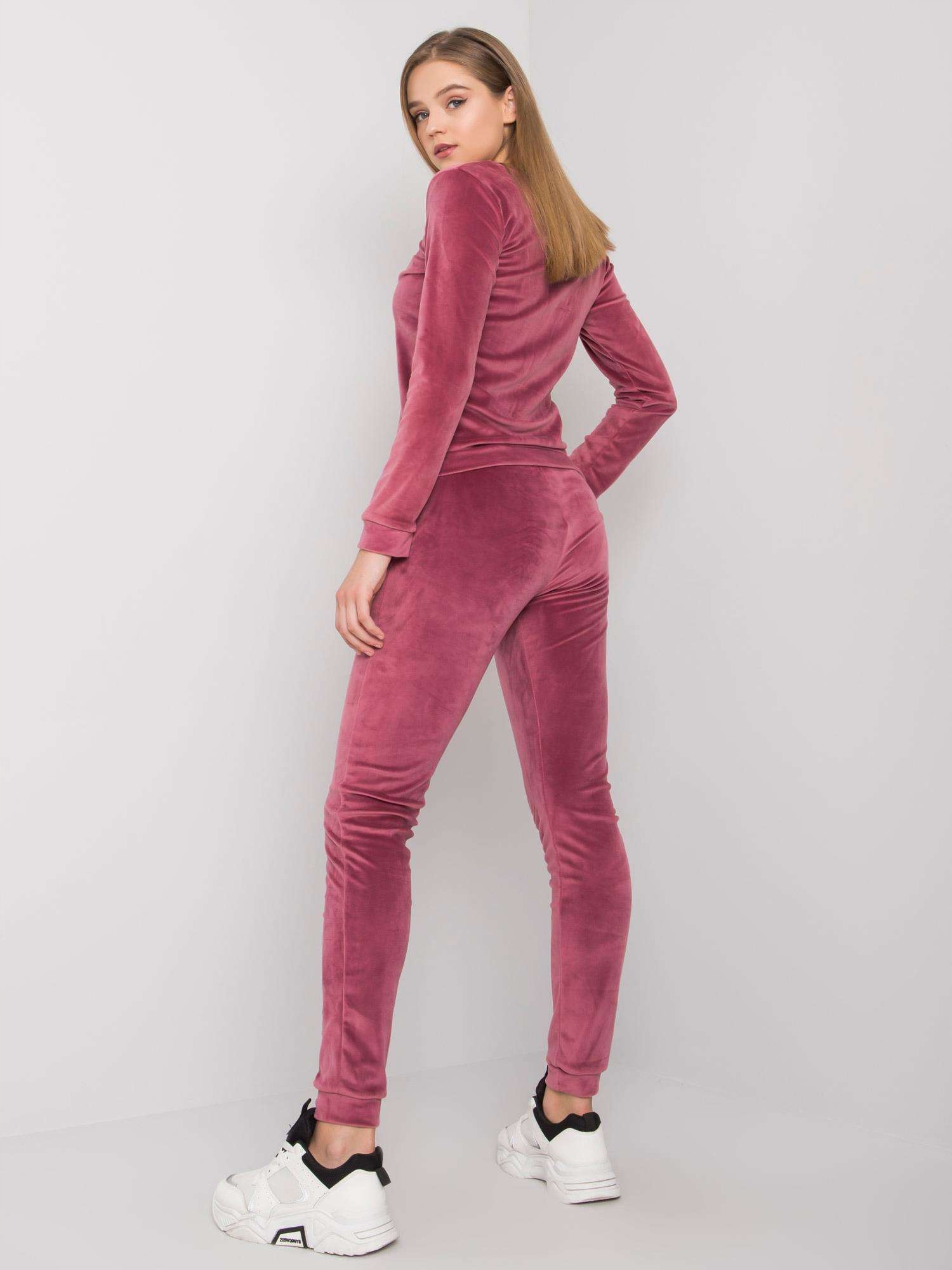 Komplet DAMSKI dres 2cz WELUR dresy F608 c.puder S Rozmiar S