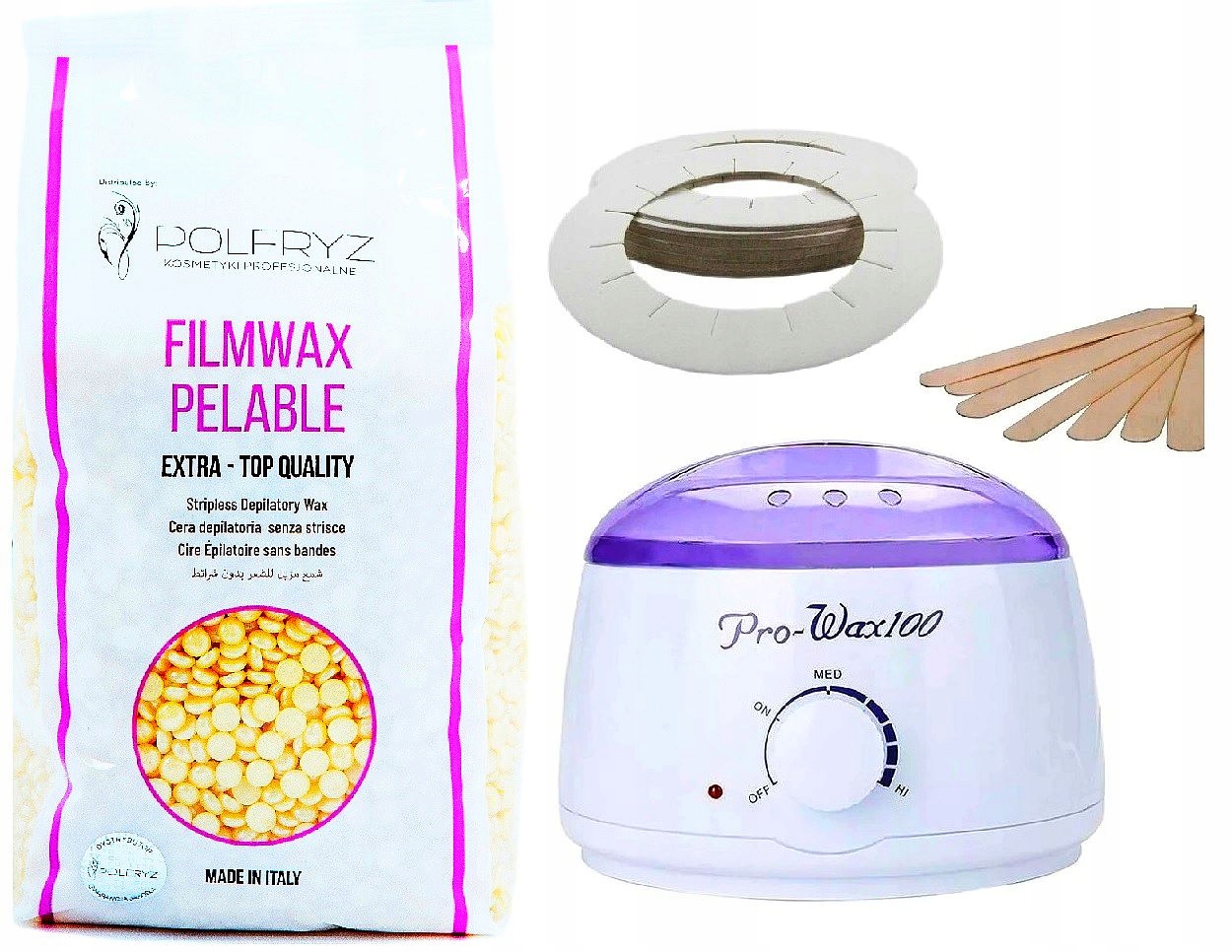 Zestaw PRO-WAX+WOSK BEZPASKOWY+Szpatułki+Osłonki!