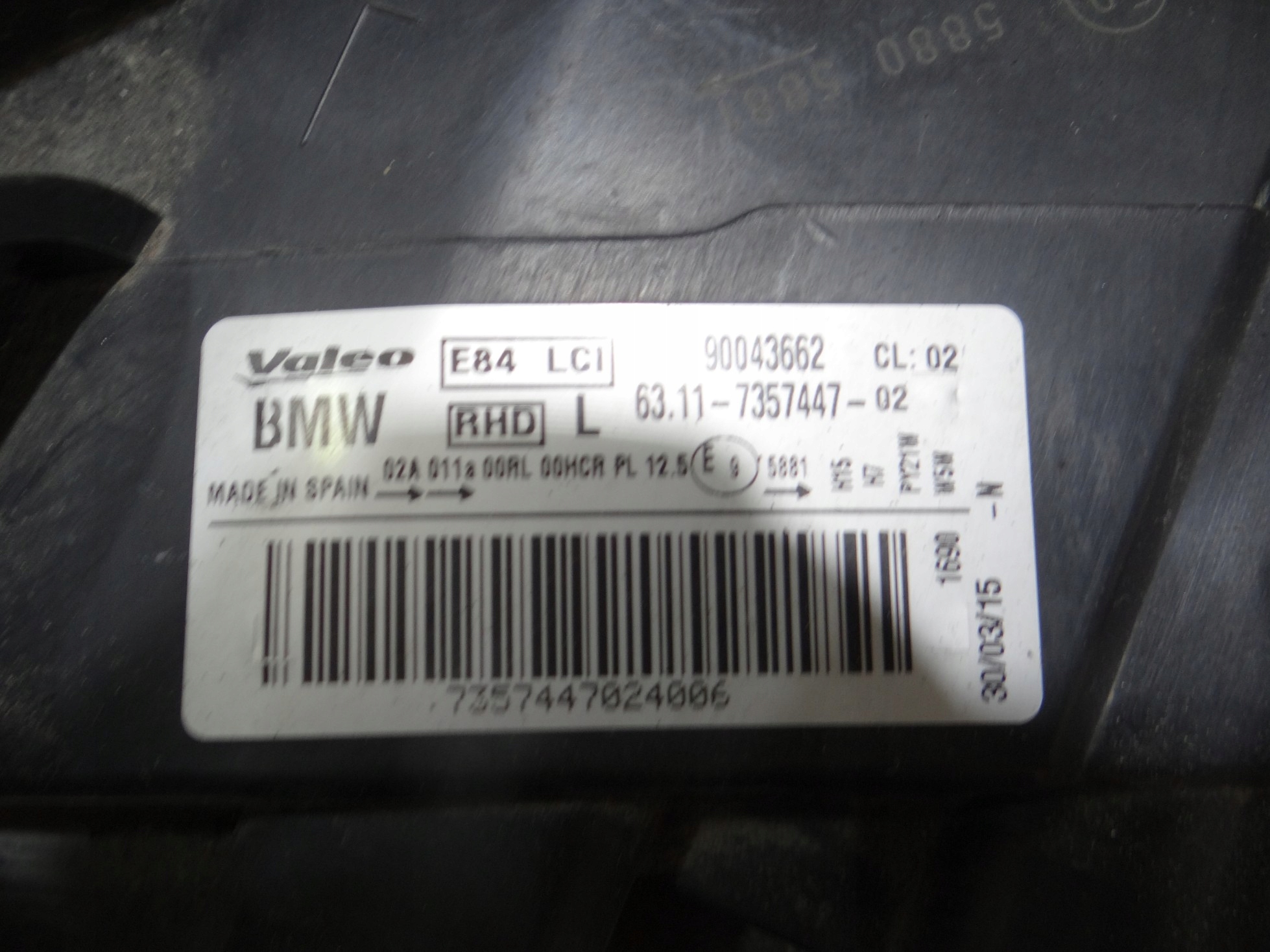 light left front BMW X1 E84 OE 7357447