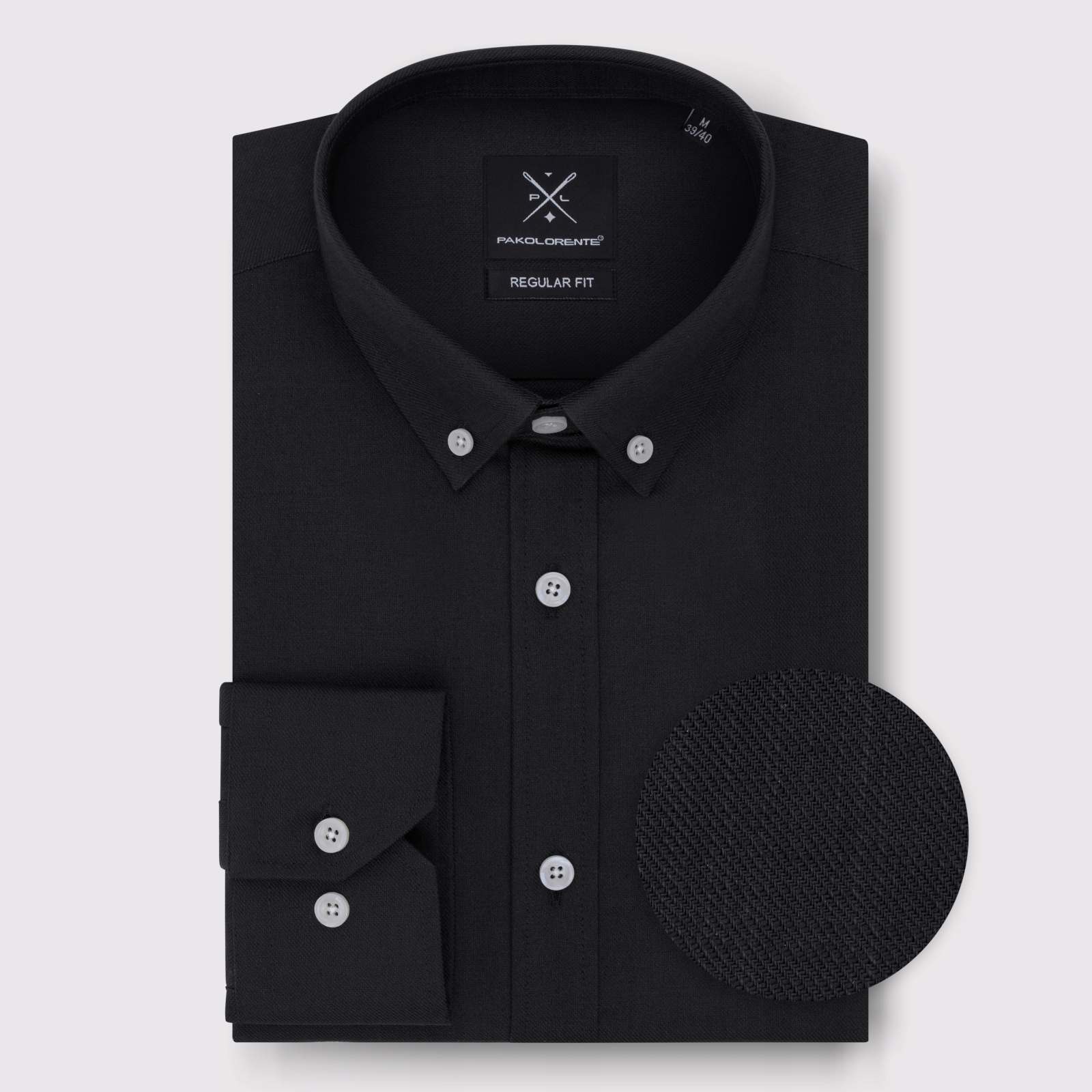 Černá hladká pánská košile Pako Lorente vel XL