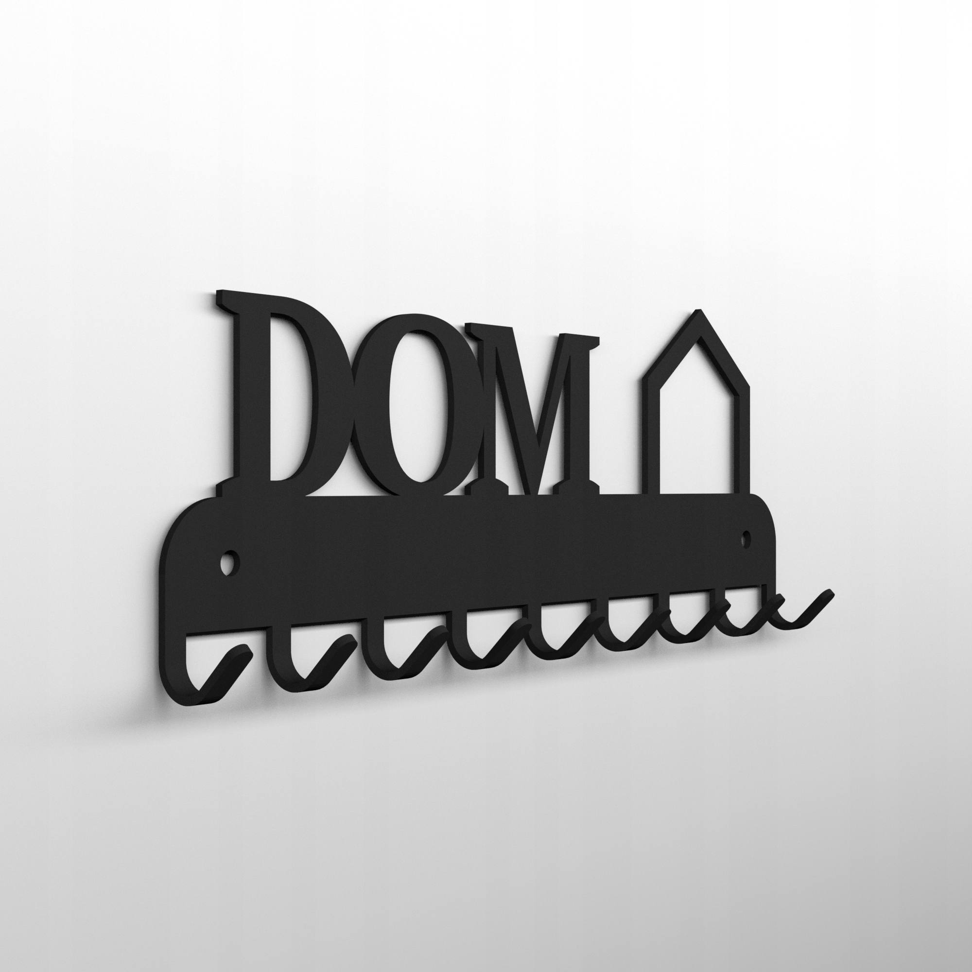 WIESZAK NA KLUCZE ŚCIENNY NA ŚCIANĘ DOM Głębokość mebla 2 cm