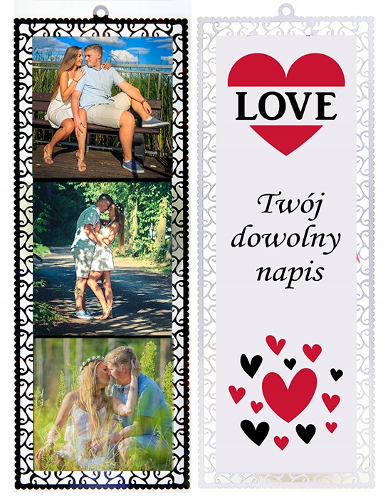 ZAKŁADKA DO KSIĄŻKI Z TWOIMI ZDJĘCIAMI - METALOWA - LOVE Marka inna