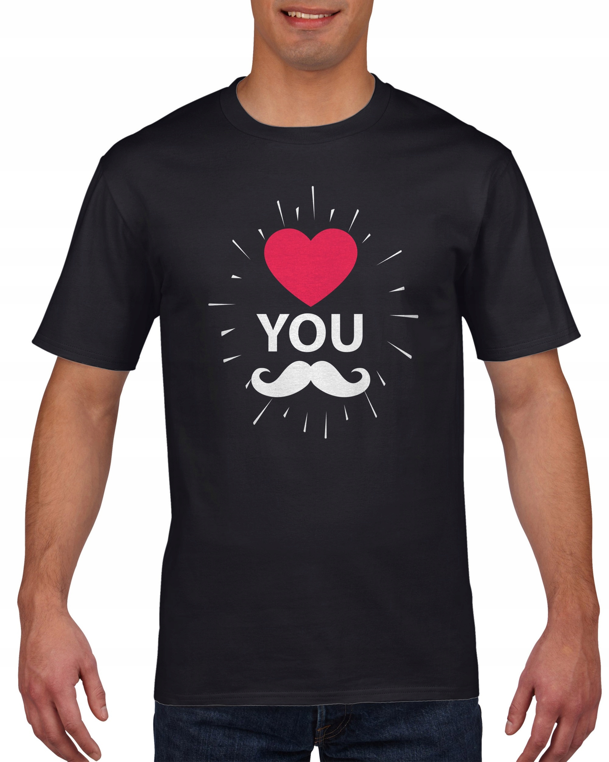 

Koszulka męska I love you Kocham Cię z wąsami XL