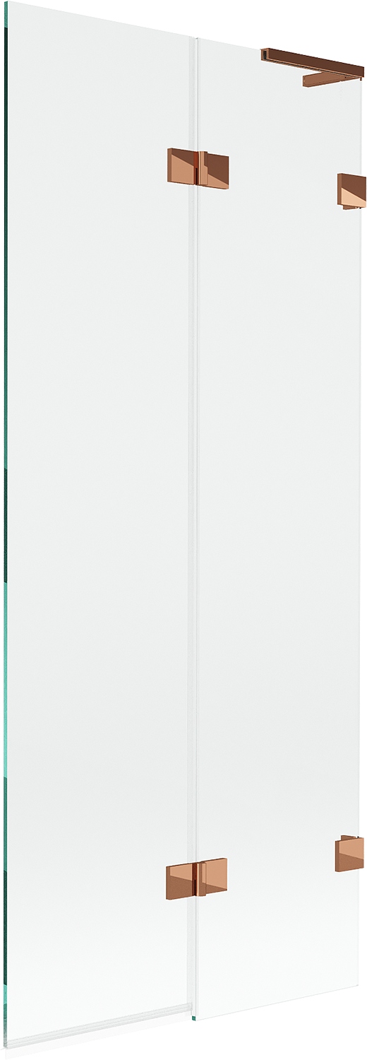 Mexen Lunar L vanová zástěna 2-křídlá pravá 80 x 150 cm, transparentní, růž