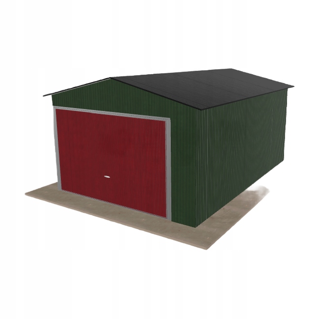Plechová garáž 3.5x5 m jednopolohová dvouspádová zelená