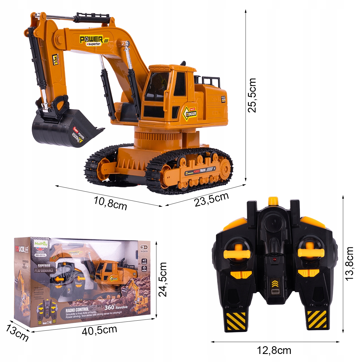 Tālvadības buldozers/ekskavators, tālvadības pults, celtniecības mašīna, 2.4, oriģinālā iepakojuma stāvoklis