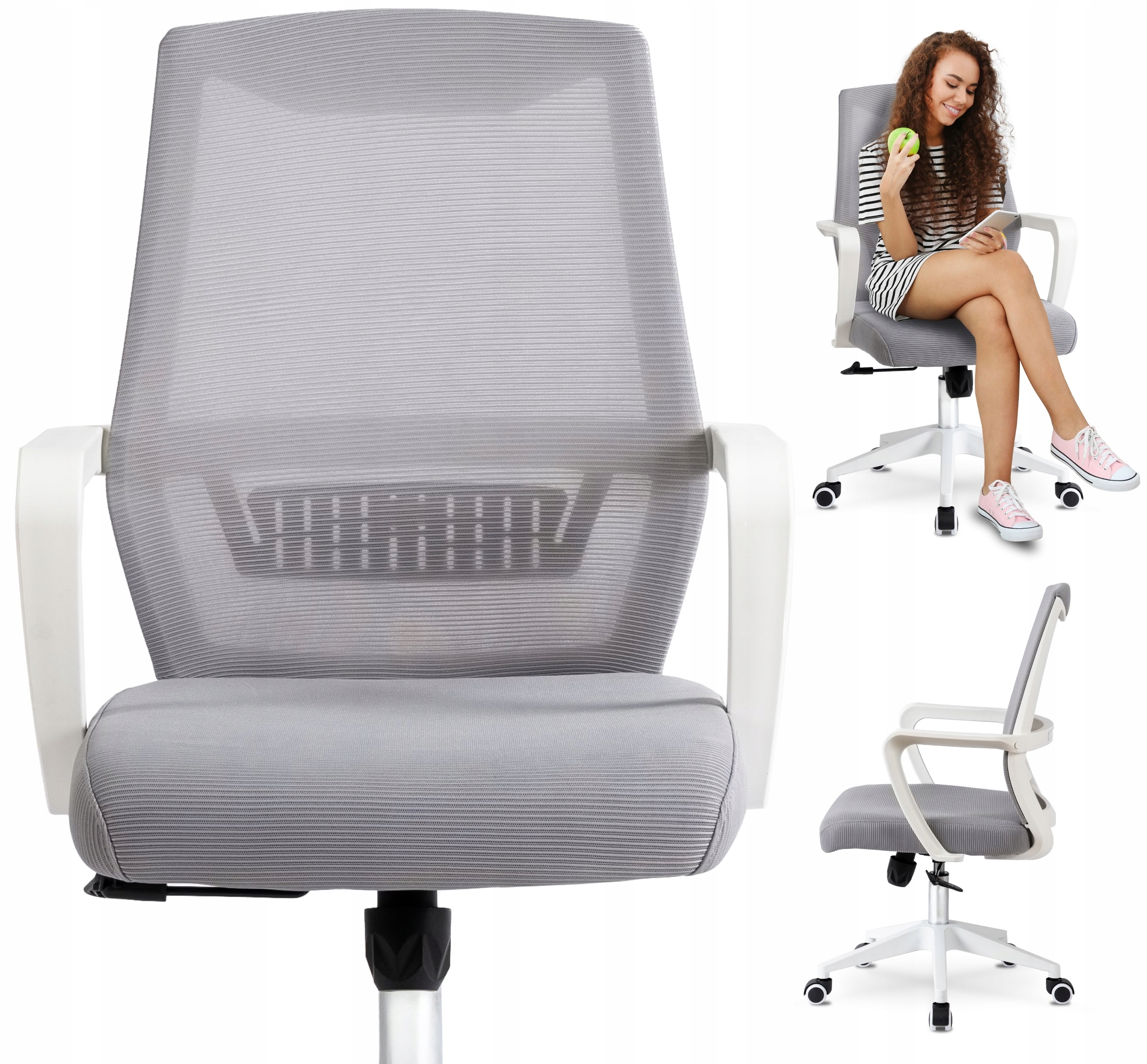 Kancelářská židle Šedá Otočné Pro Mládež křeslo do pokoje Lefkas