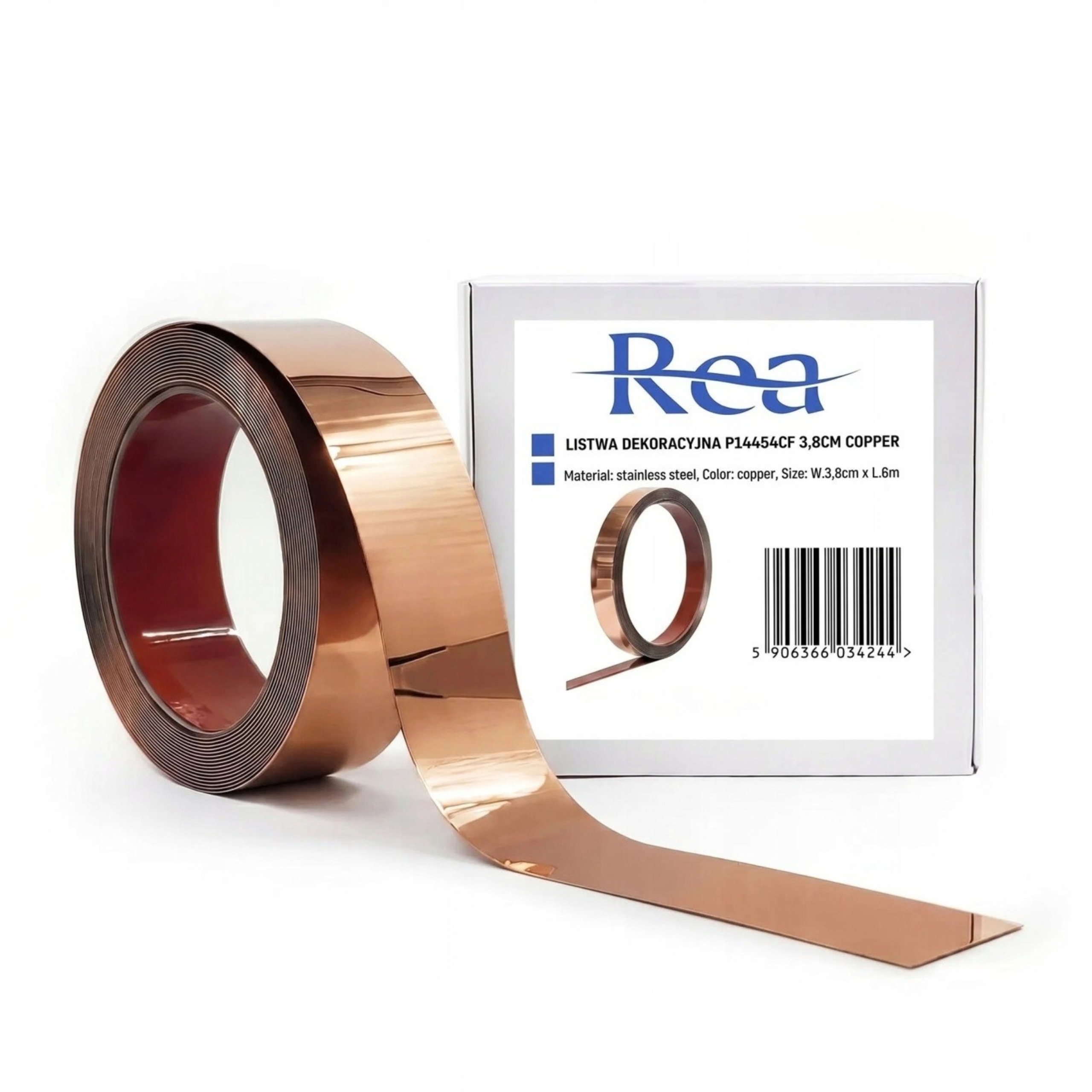 Dekorativní lišta Samolepicí Rea 8 cm 60 cm Copper Měděný lesk
