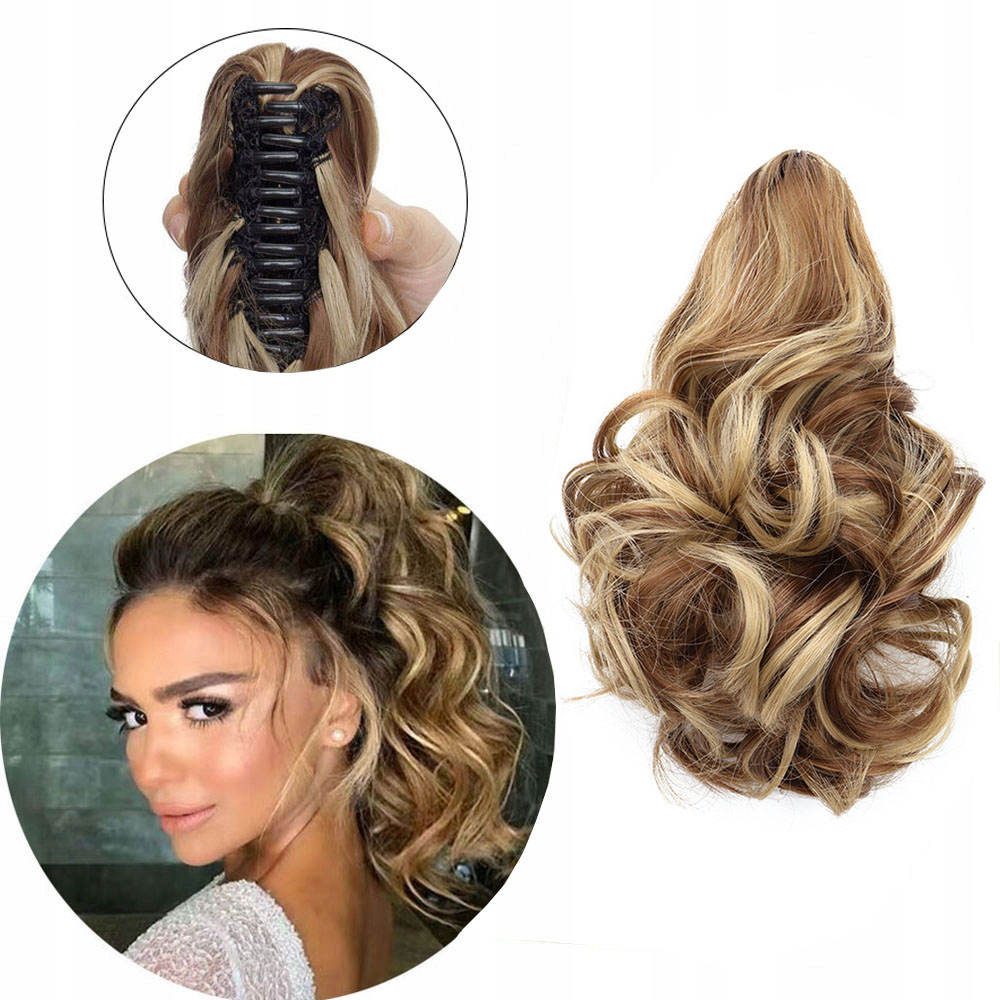 Kucyk Kudrnatý Claw Připínací Dopinka Kitka 30CM Smíšená Čokoládová