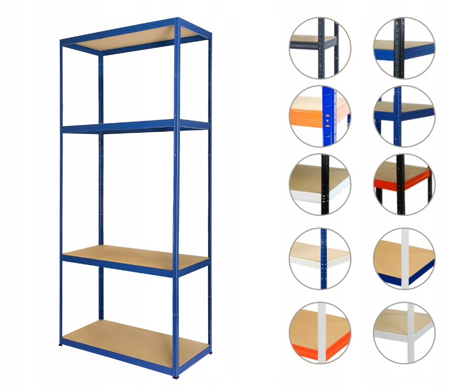 Skladový regál kovový garážový regál Helios Hnn 180x075x30 4x175 kg