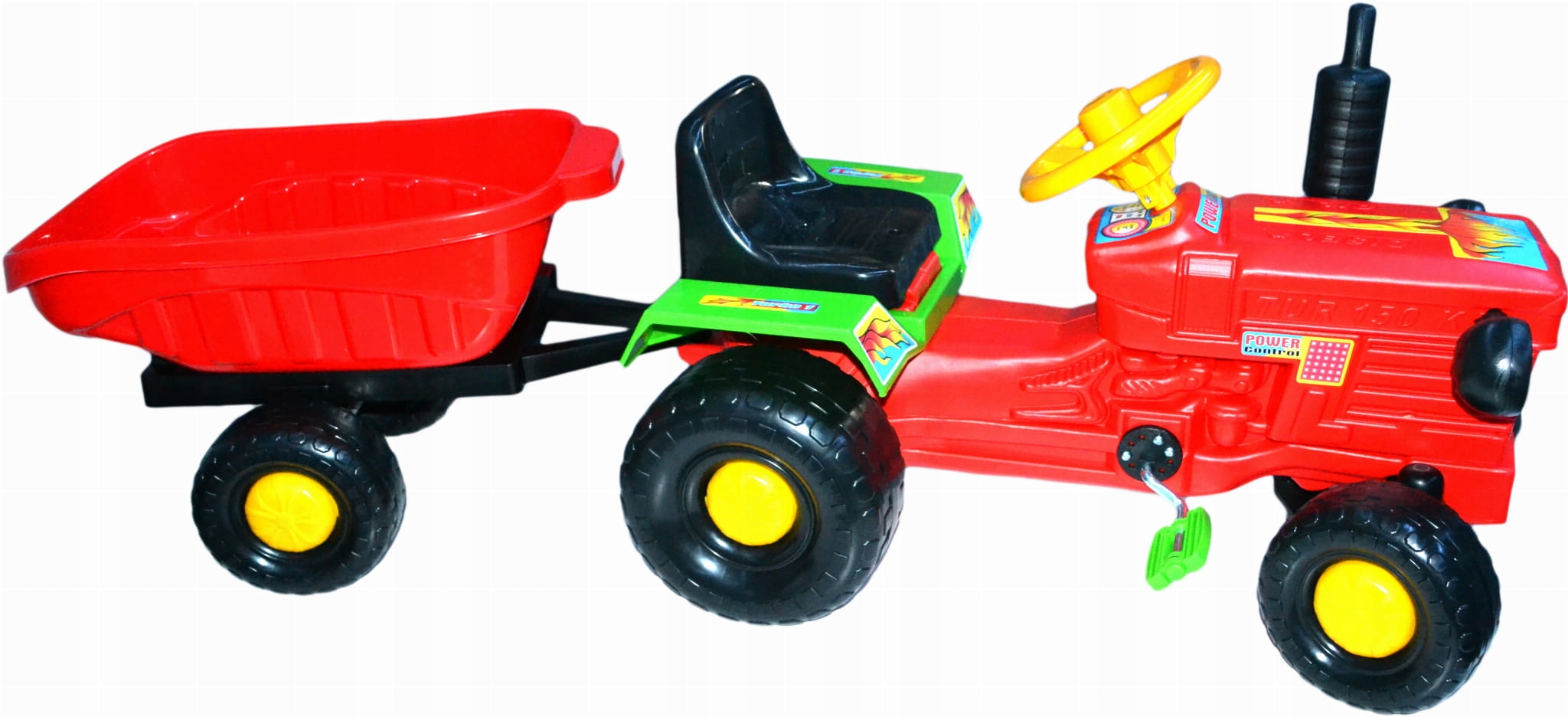 Jeździk Traktor z przyczepą Bj Plastik Czerwony